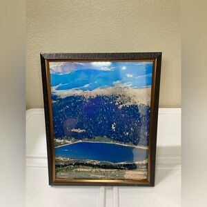Elegant Black Framed Blue Lake Art